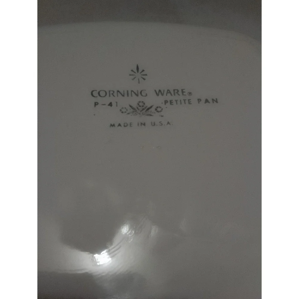 Vintage Corelle Corning Ware Blue Corn Flower P-41 Petite Pan U.S.A With Lid